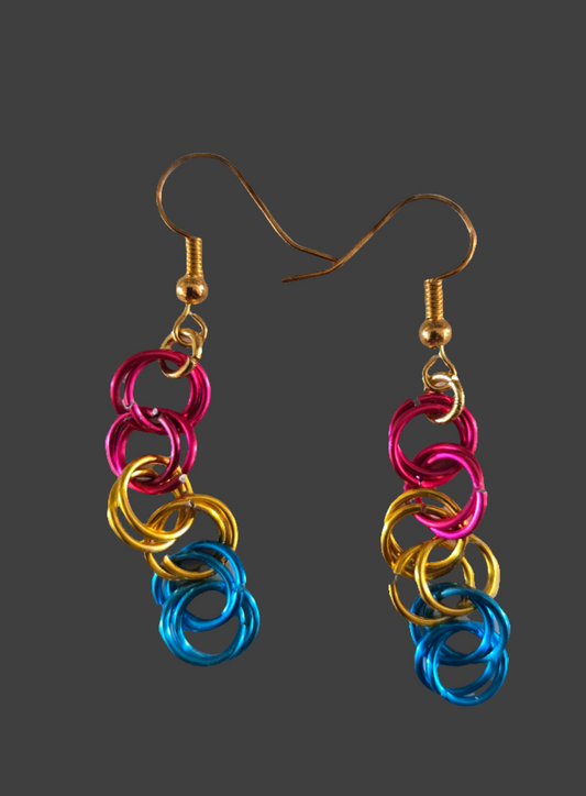 *Pan Flag Chain Earrings