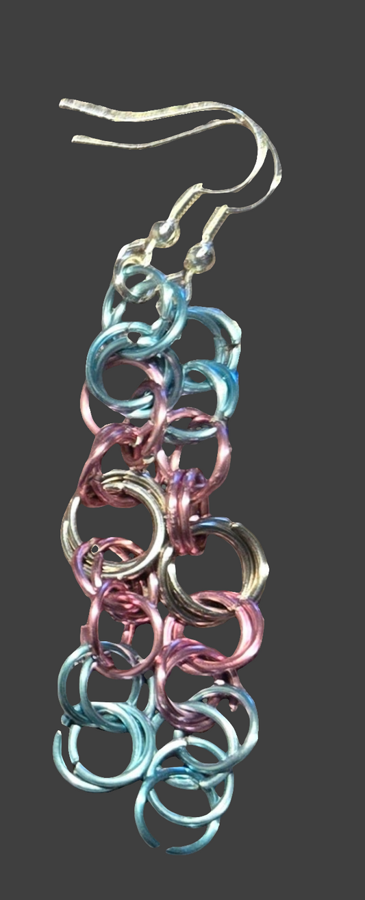 *Trans Flag Chain Earrings