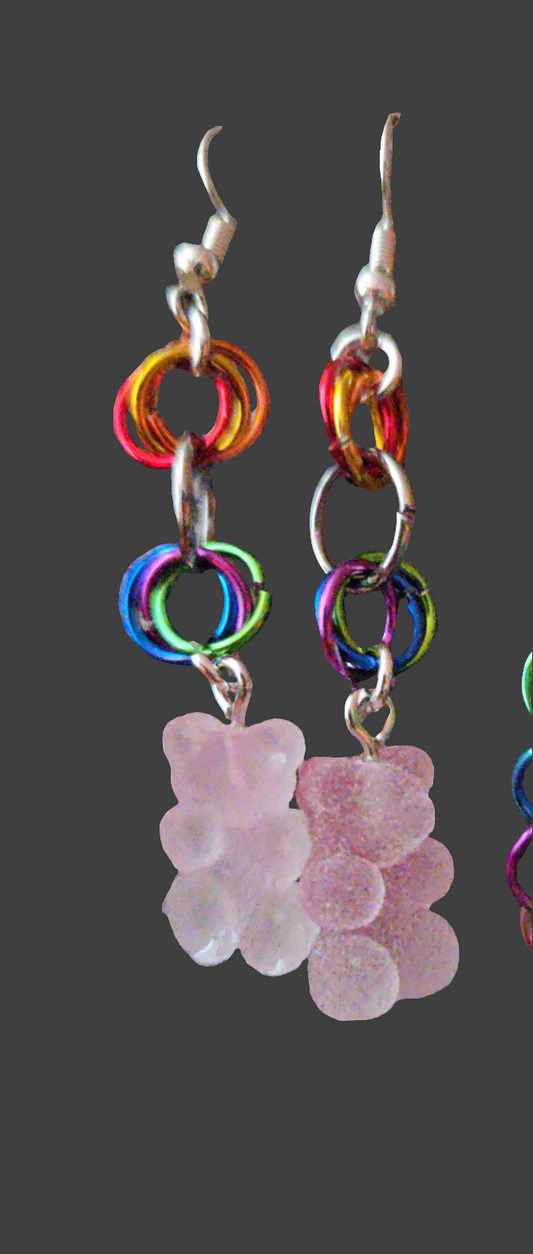 *Pride Flag Chain Gummy Earrings
