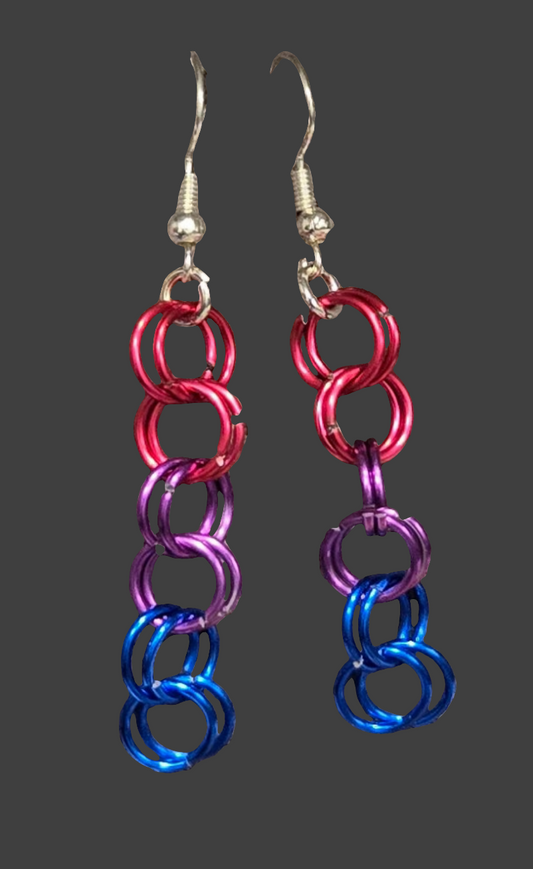 *Bi Pride Chain Earrings