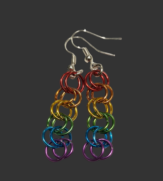 *Pride Flag Chain  Earrings