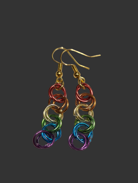 *Pride Flag Chain  Earrings