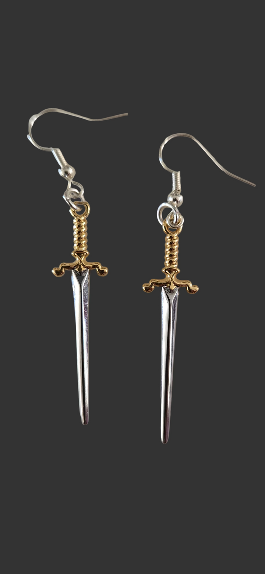 Earrings - Golden Dagger