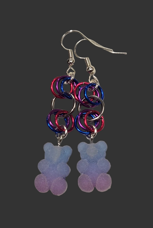 *Bi Pride Chain Gummy Earrings